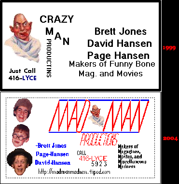 Our old business card compered to our new one